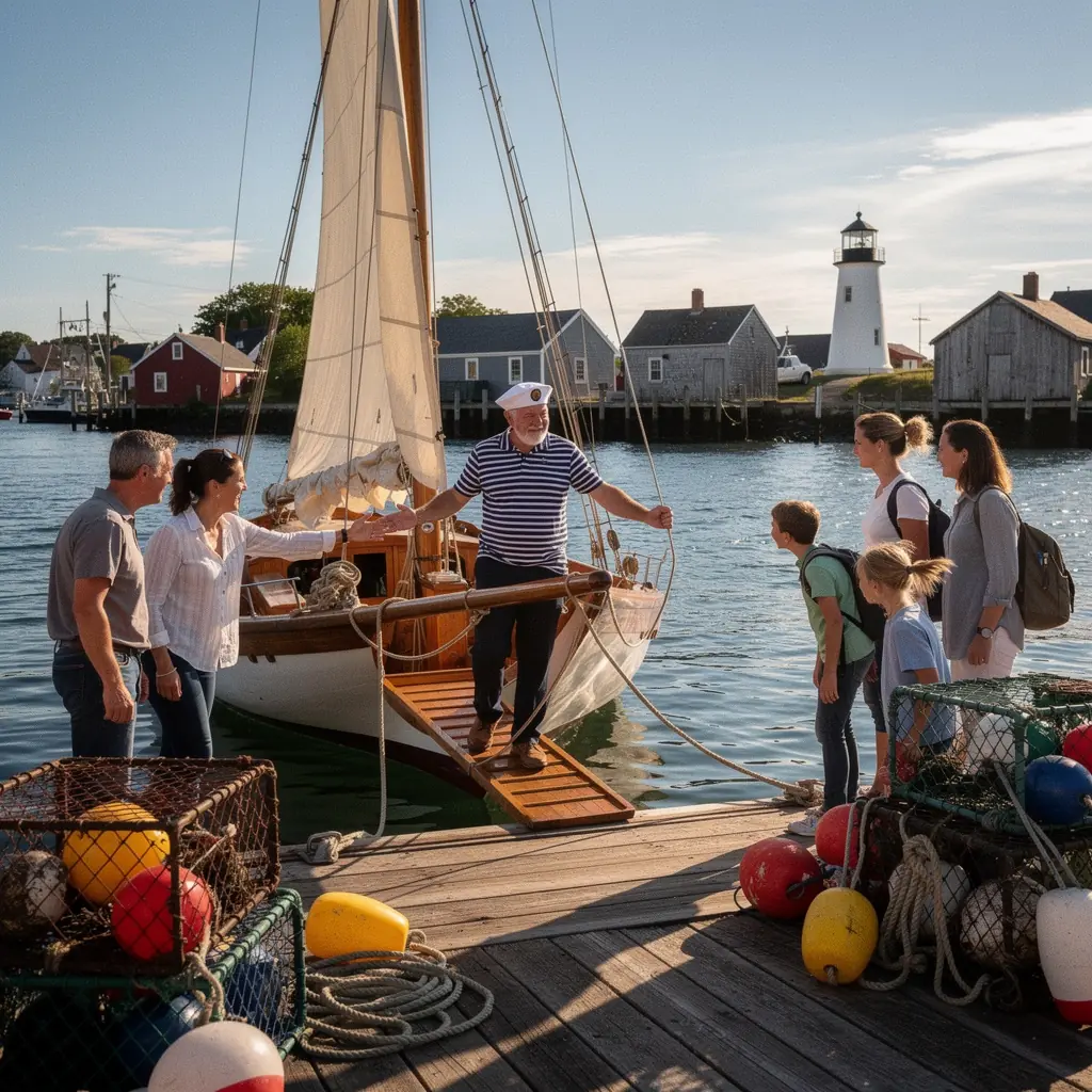 Детали морской истории, выставленные в музее прибрежного города.